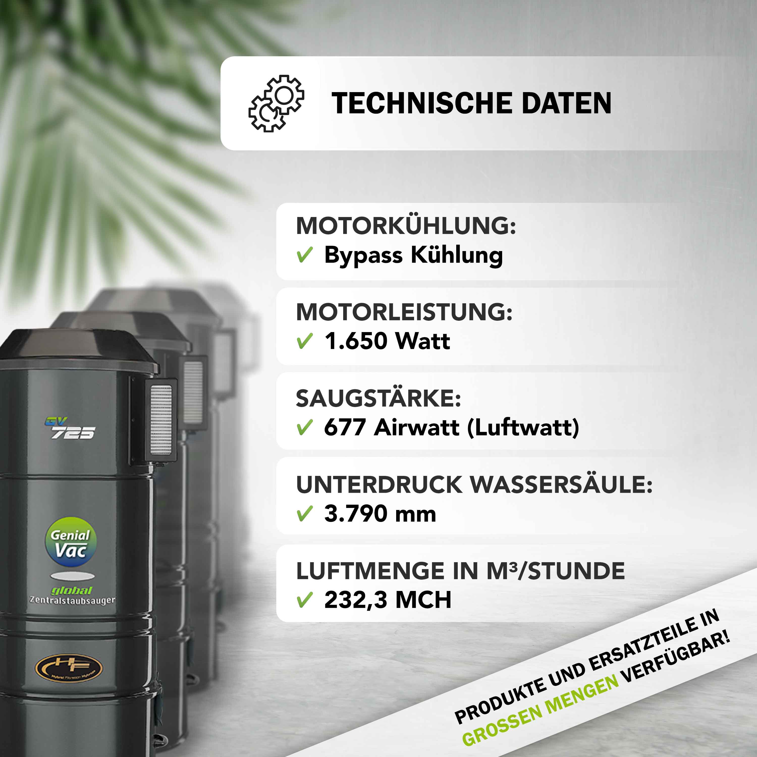 Zentralstaubsauger - Gerät GV725 High-Quality