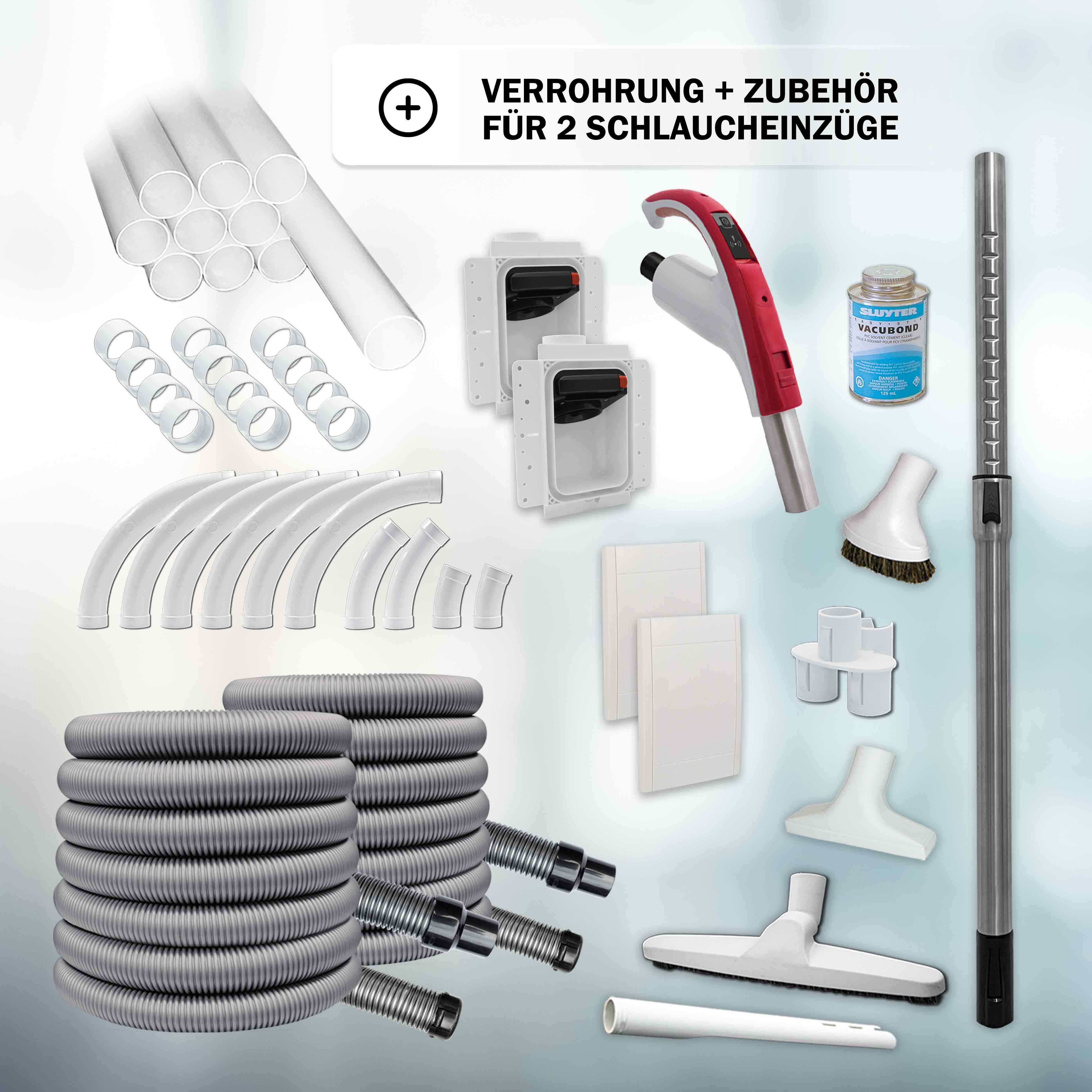 Set Nr. GV80 Gerät 2-motorig - inkl. 2 Schlaucheinzüge Retraflex
